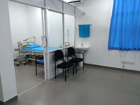 Glass-walled consult room